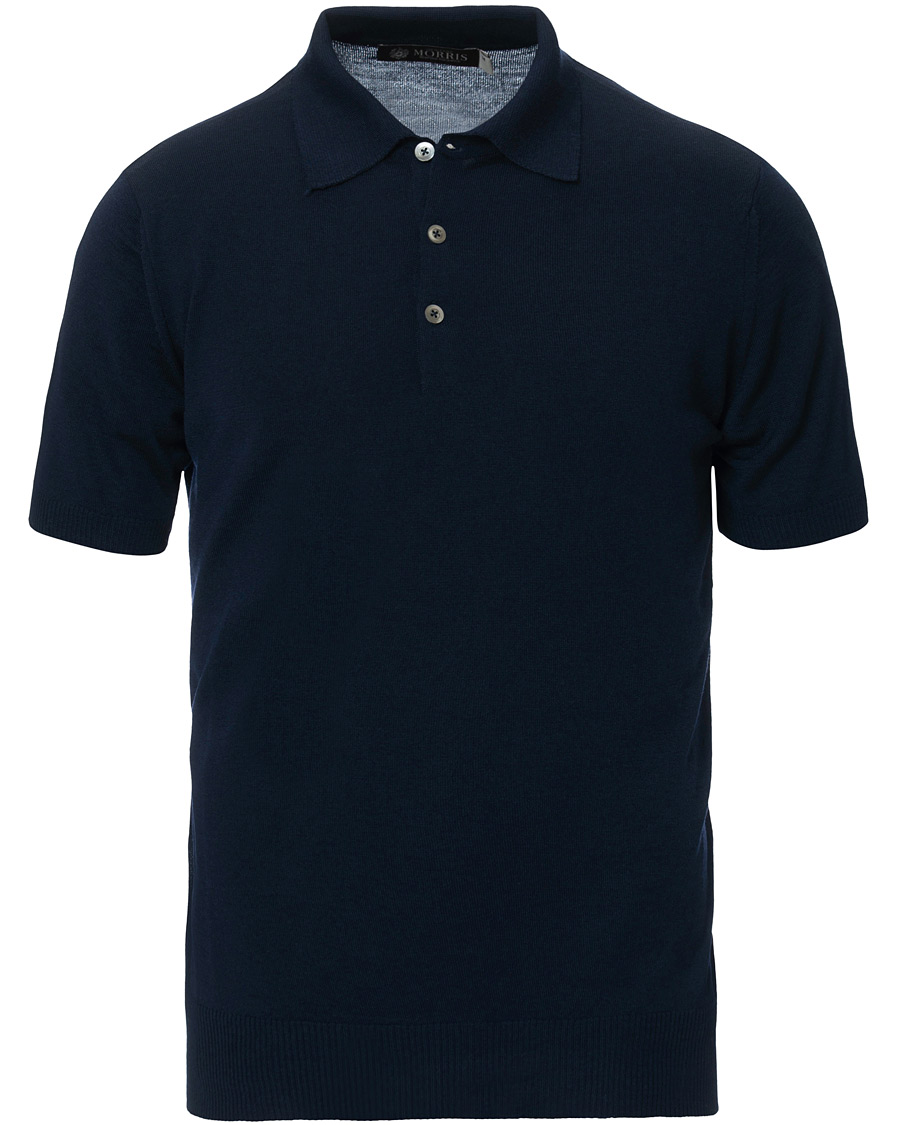 Herre | Pikéer | Morris Heritage | Short Sleeve Knitted Polo Shirt Navy