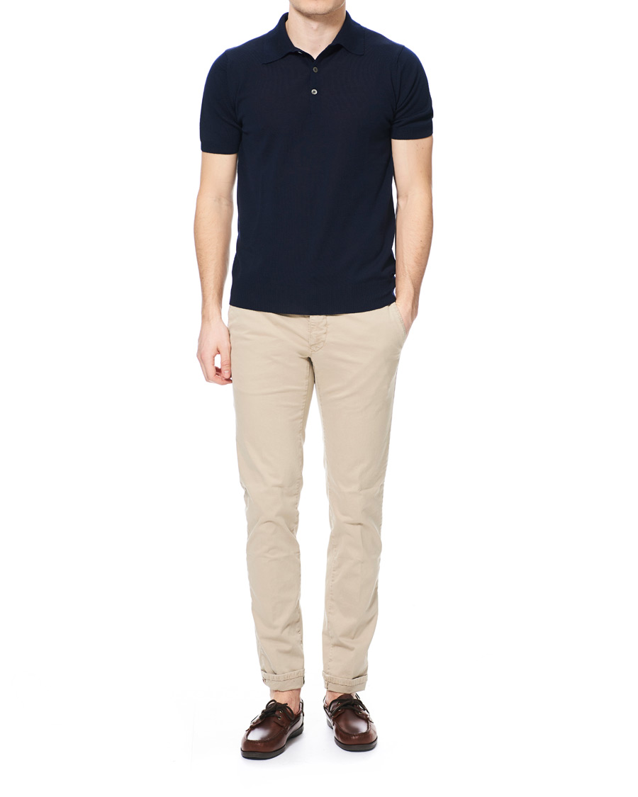 Herre | Pikéer | Morris Heritage | Short Sleeve Knitted Polo Shirt Navy