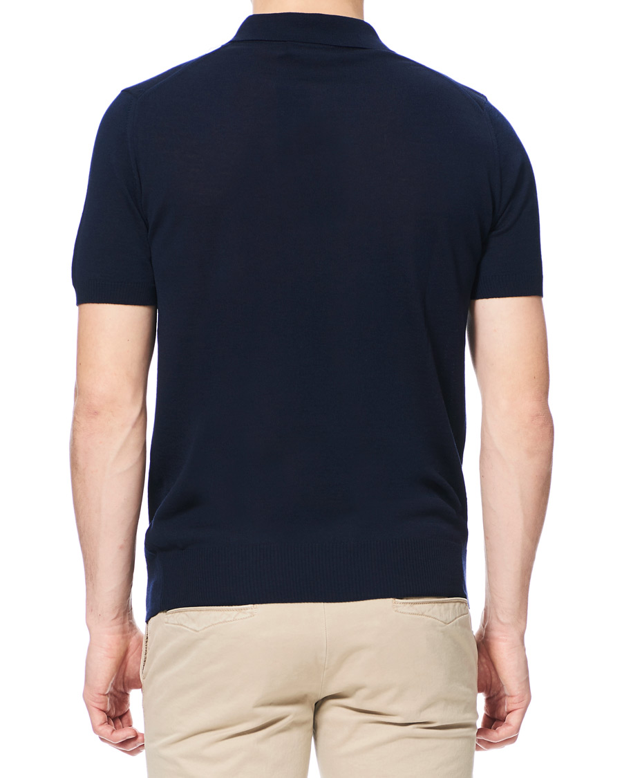Herre | Pikéer | Morris Heritage | Short Sleeve Knitted Polo Shirt Navy