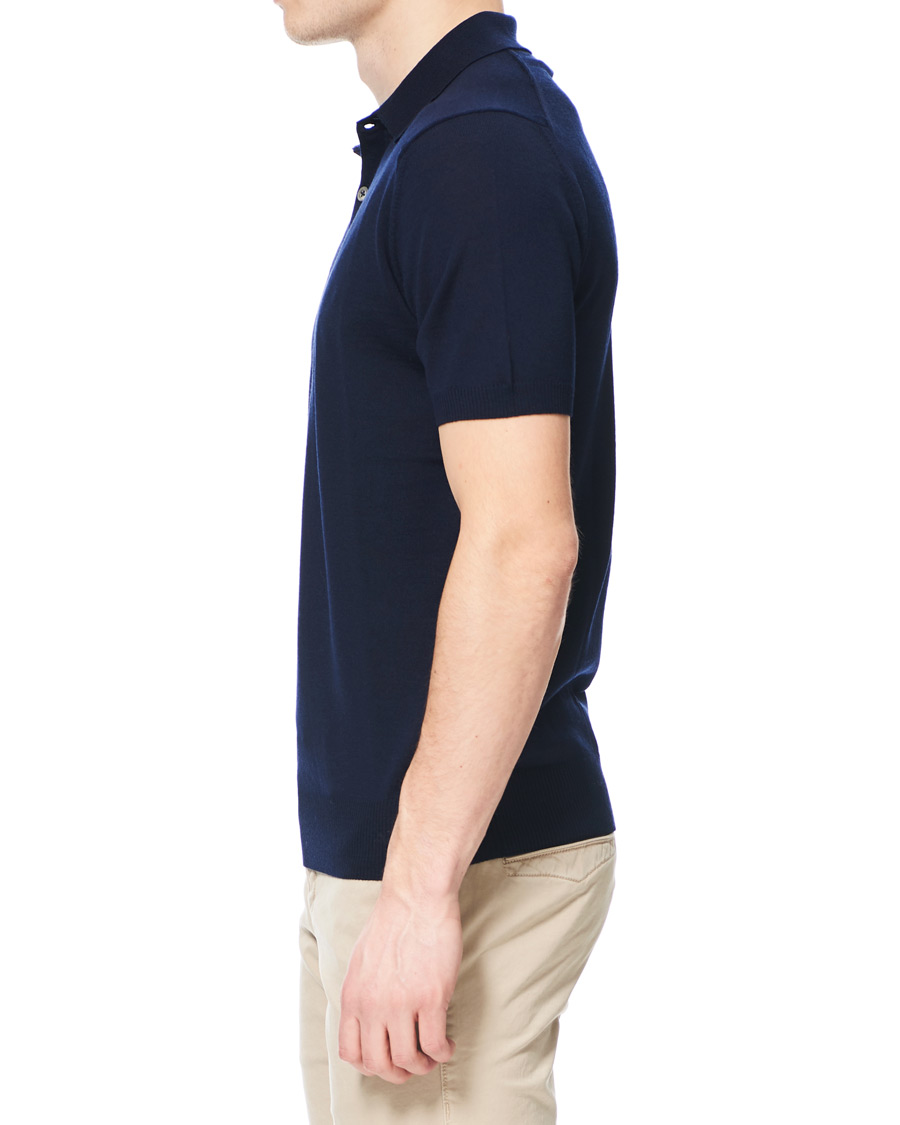 Herre | Pikéer | Morris Heritage | Short Sleeve Knitted Polo Shirt Navy