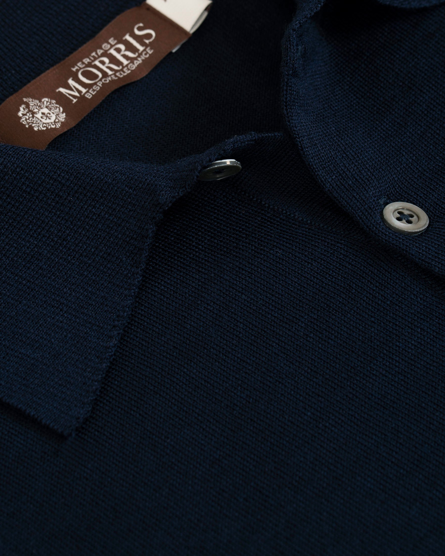 Herre | Pikéer | Morris Heritage | Short Sleeve Knitted Polo Shirt Navy