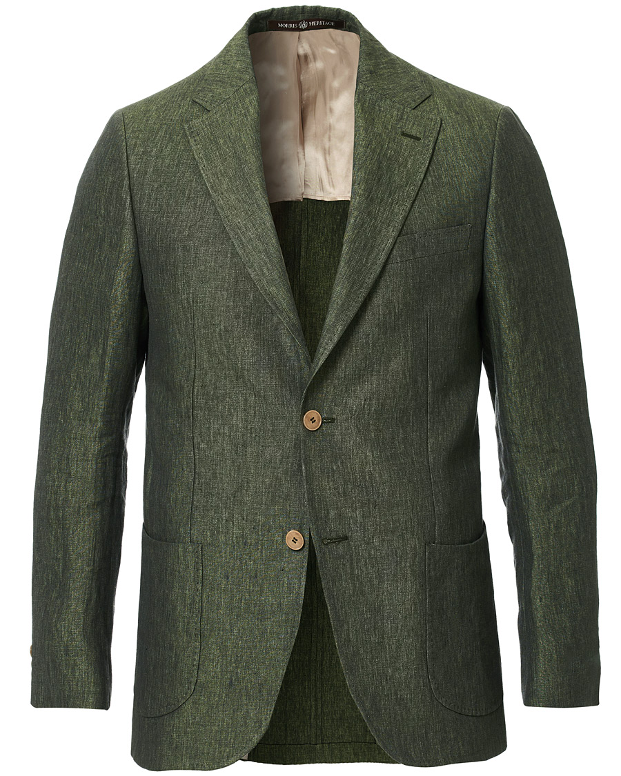 Herre | Dressjakker | Morris Heritage | Mike Patch Pocket Linen Blazer Green