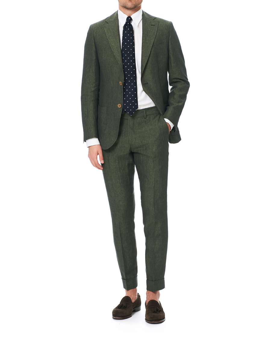 Herre | Dressjakker | Morris Heritage | Mike Patch Pocket Linen Blazer Green