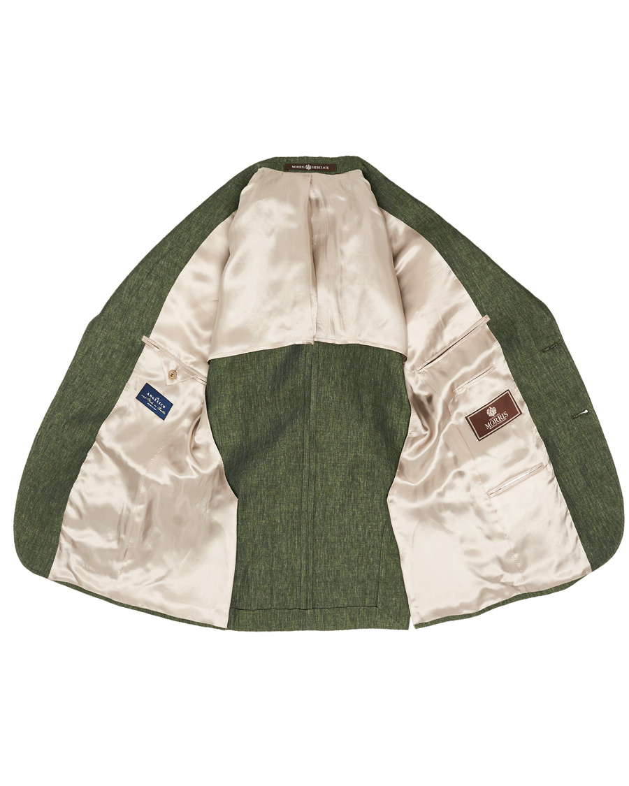Herre | Dressjakker | Morris Heritage | Mike Patch Pocket Linen Blazer Green