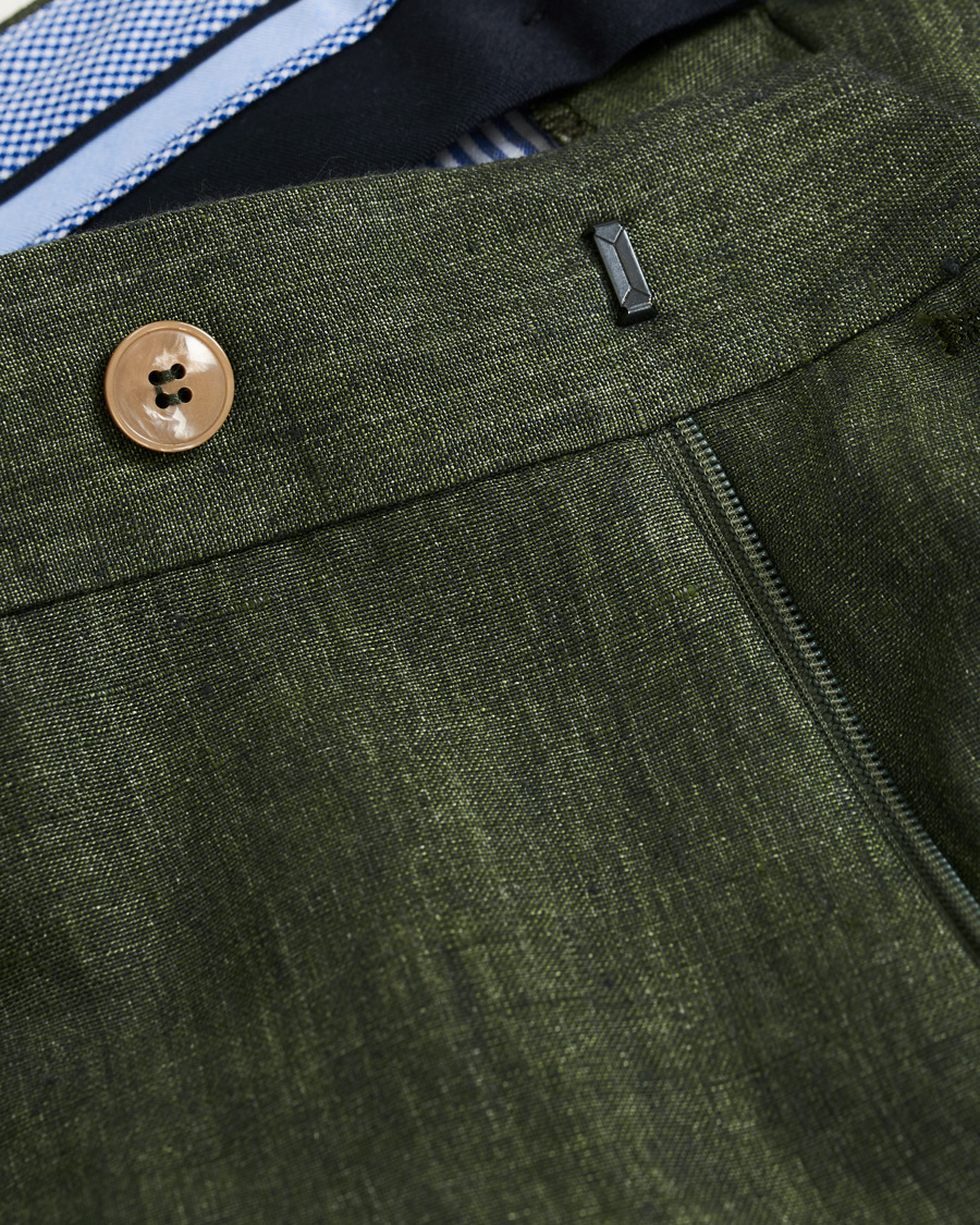 Herre | Bukser | Morris Heritage | Fred Linen Turn Up Trousers Green
