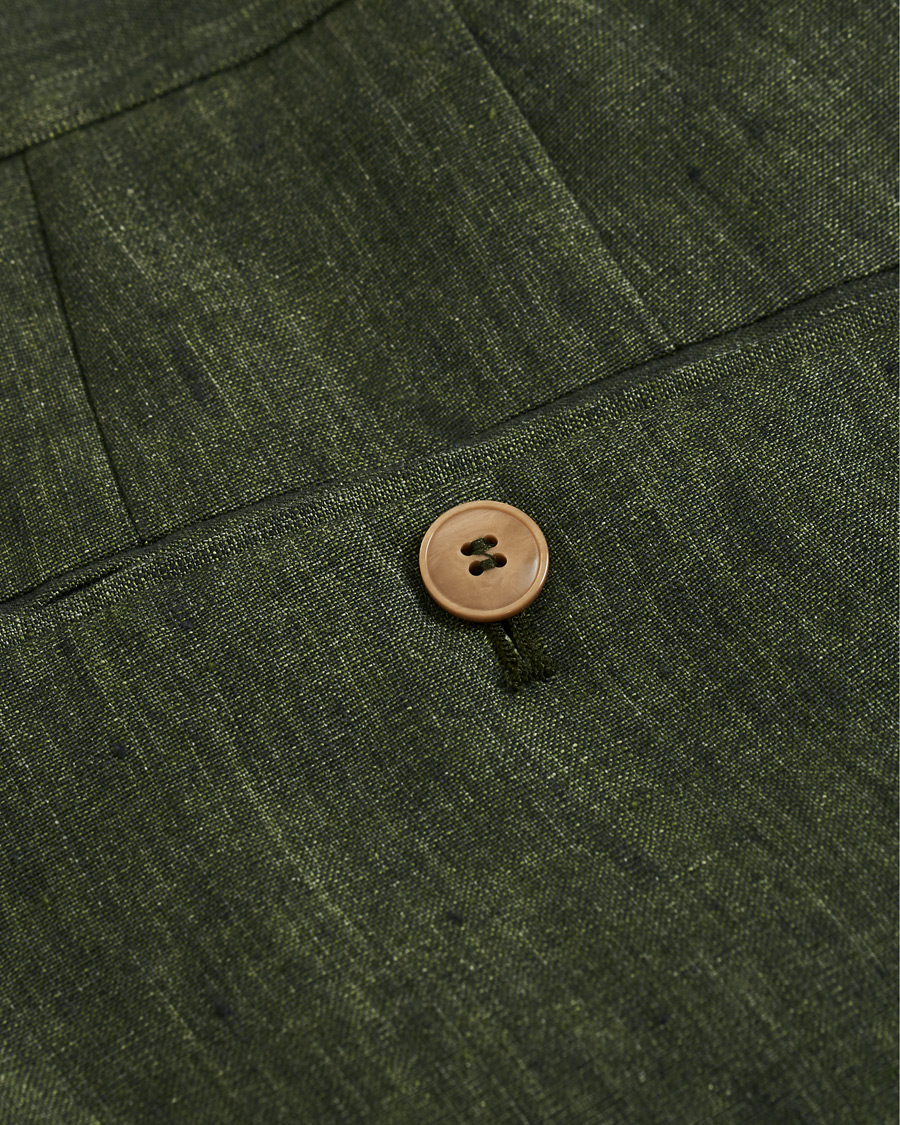 Herre | Bukser | Morris Heritage | Fred Linen Turn Up Trousers Green