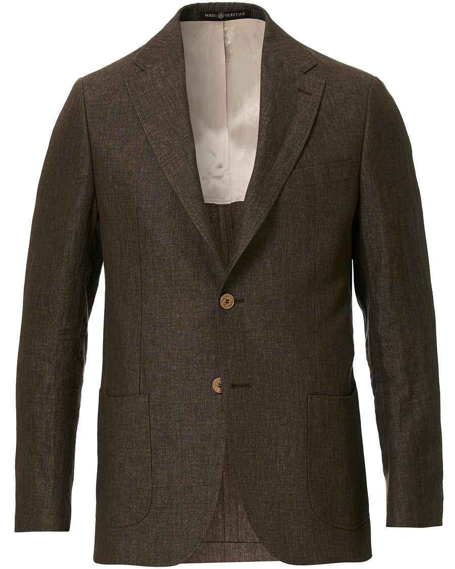 Herre | Dressjakker | Morris Heritage | Mike Patch Pocket Linen Blazer Brown