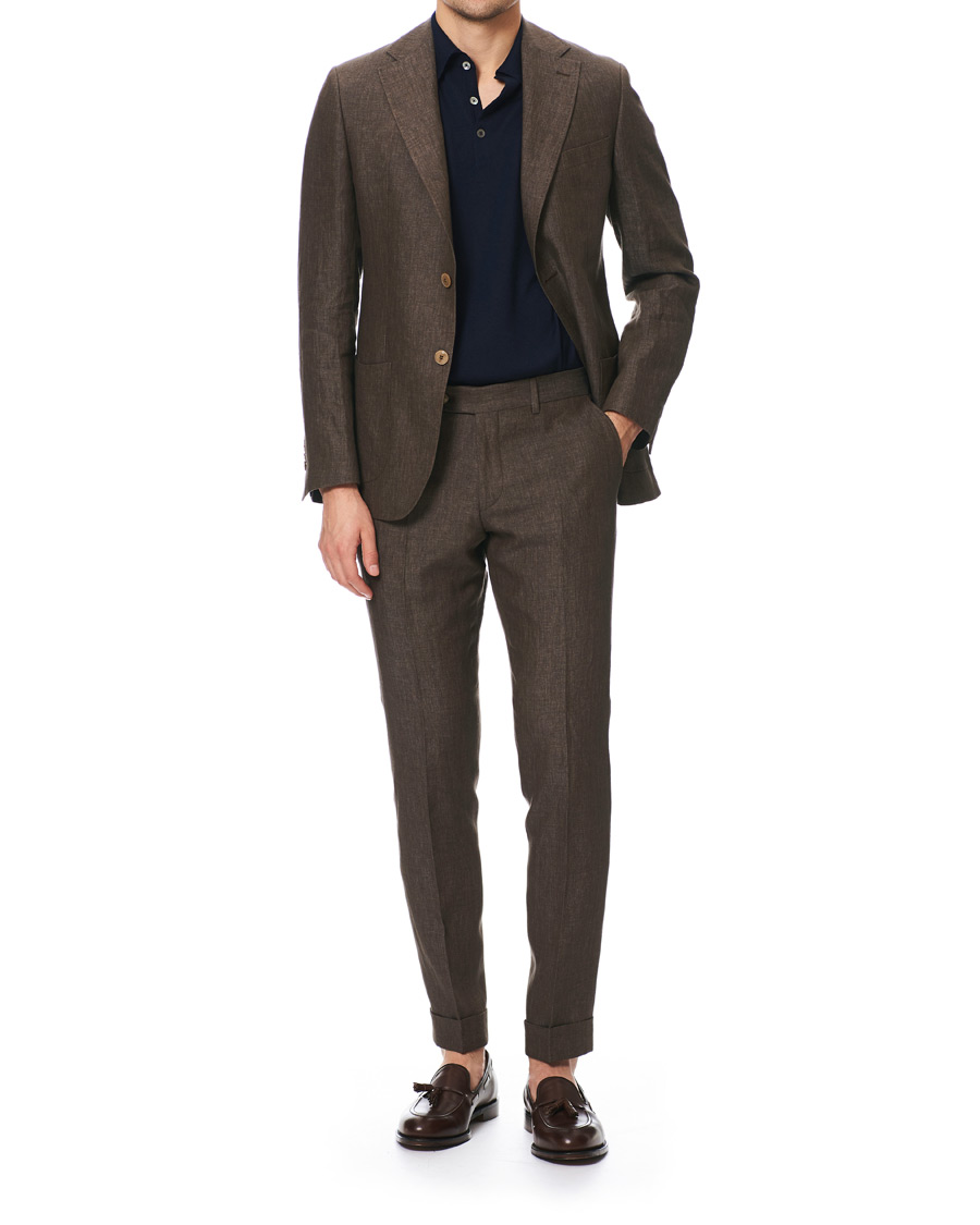 Herre | Dressjakker | Morris Heritage | Mike Patch Pocket Linen Blazer Brown
