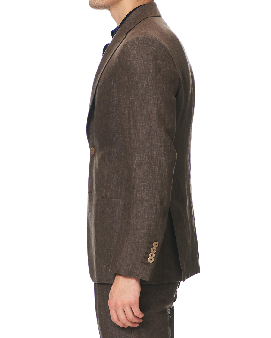 Herre | Dressjakker | Morris Heritage | Mike Patch Pocket Linen Blazer Brown