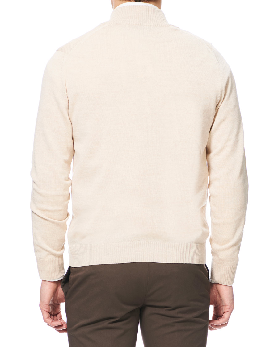 Herre | Gensere | Morris Heritage | Contrast Full Zip Cardigan Off White