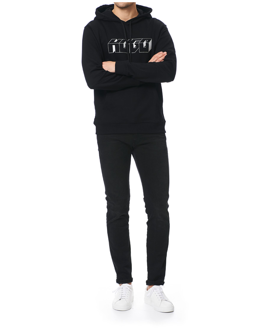 Herre | Gensere | HUGO | Dazarus Reflex Print Relaxed Fit Hoodie Black