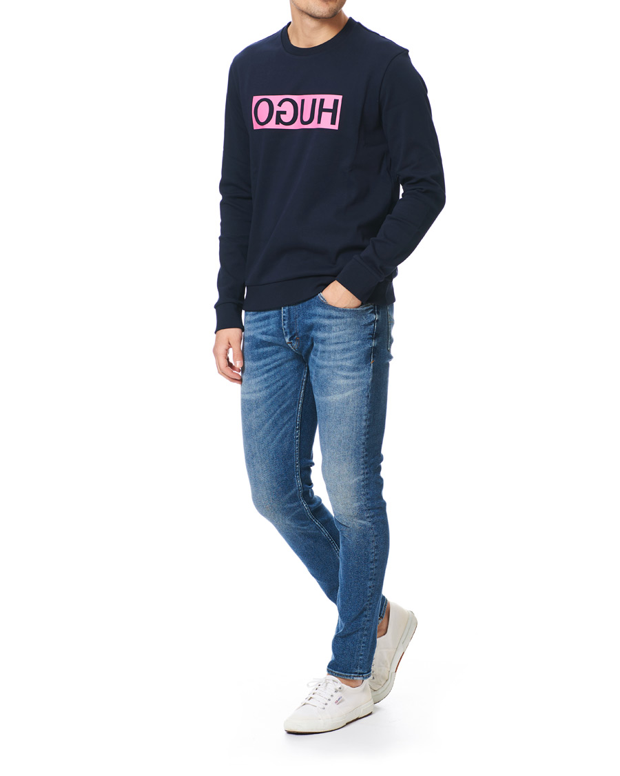 Herre | Gensere | HUGO | Dicago Crew Neck Logo Sweatshirt Dark Blue