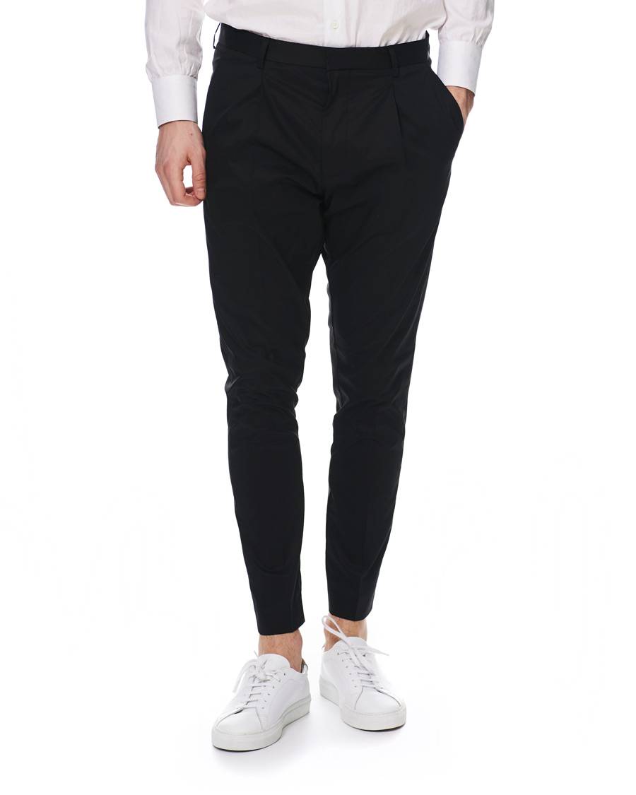 Herre | Bukser | HUGO | Gadu Pleated Stretch Pants Black