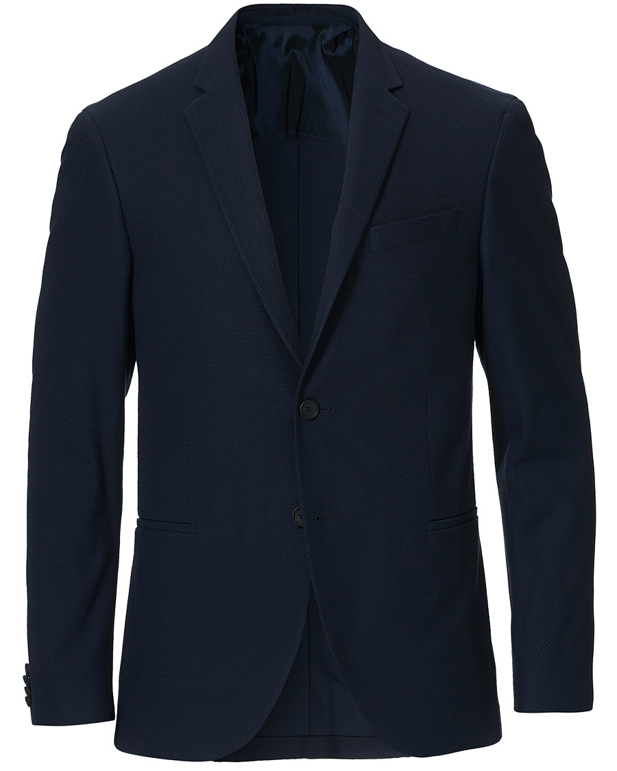 Herre | Dressjakker | BOSS BLACK | BOSS Norwin Structured Knitted Blazer Navy