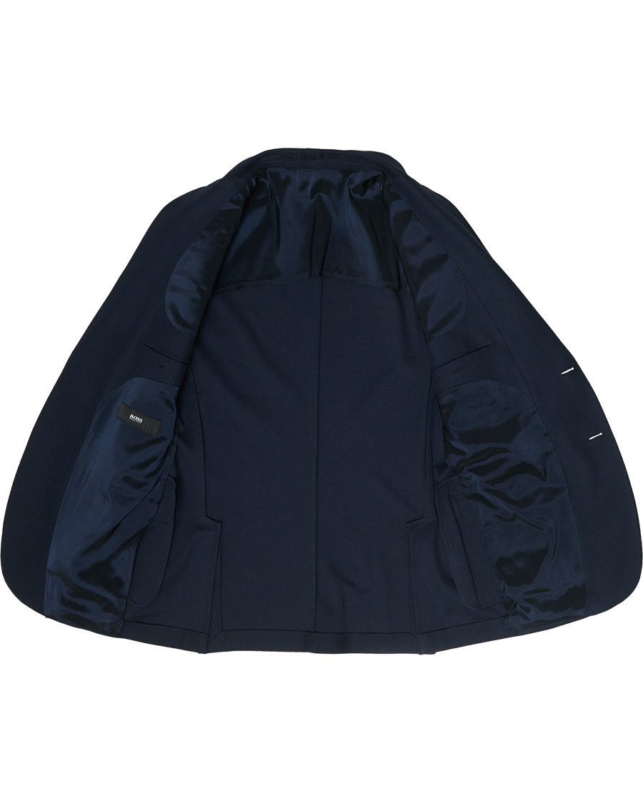 Herre | Dressjakker | BOSS BLACK | BOSS Norwin Structured Knitted Blazer Navy