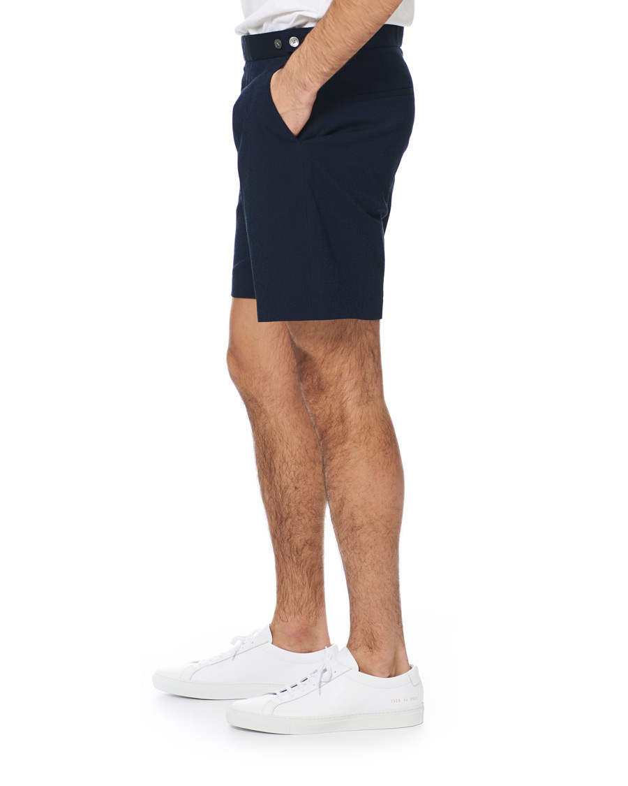 Herre | Shorts | BOSS BLACK | BOSS Pepe Pleated Seersucker Suit Shorts Open Blue