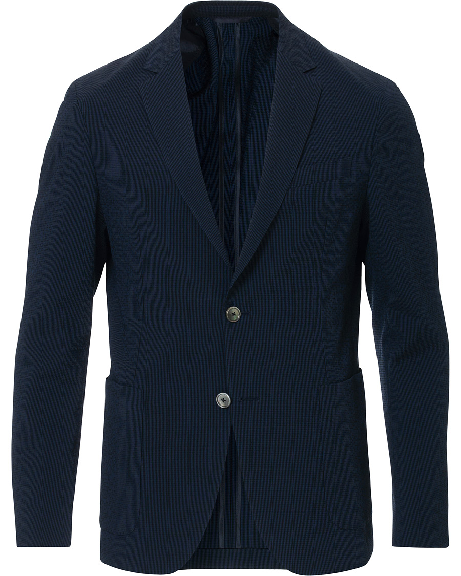 Herre | Dressjakker | BOSS BLACK | BOSS Nold Virgin Wool Seersucker Suit Blazer Open Blue