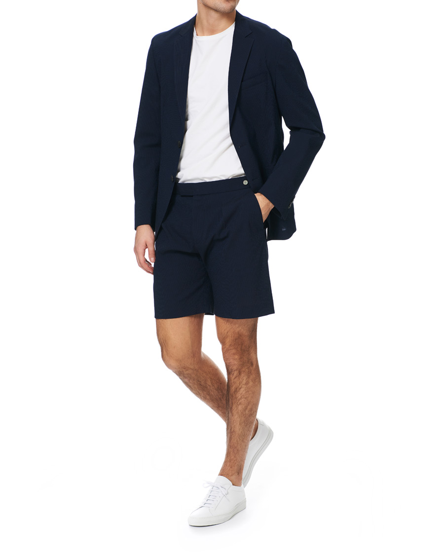 Herre | Dressjakker | BOSS BLACK | BOSS Nold Virgin Wool Seersucker Suit Blazer Open Blue