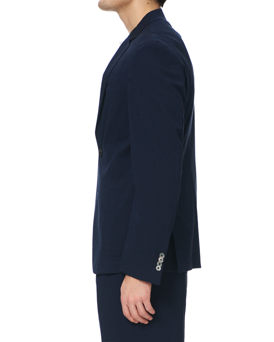 Herre | Dressjakker | BOSS BLACK | BOSS Nold Virgin Wool Seersucker Suit Blazer Open Blue