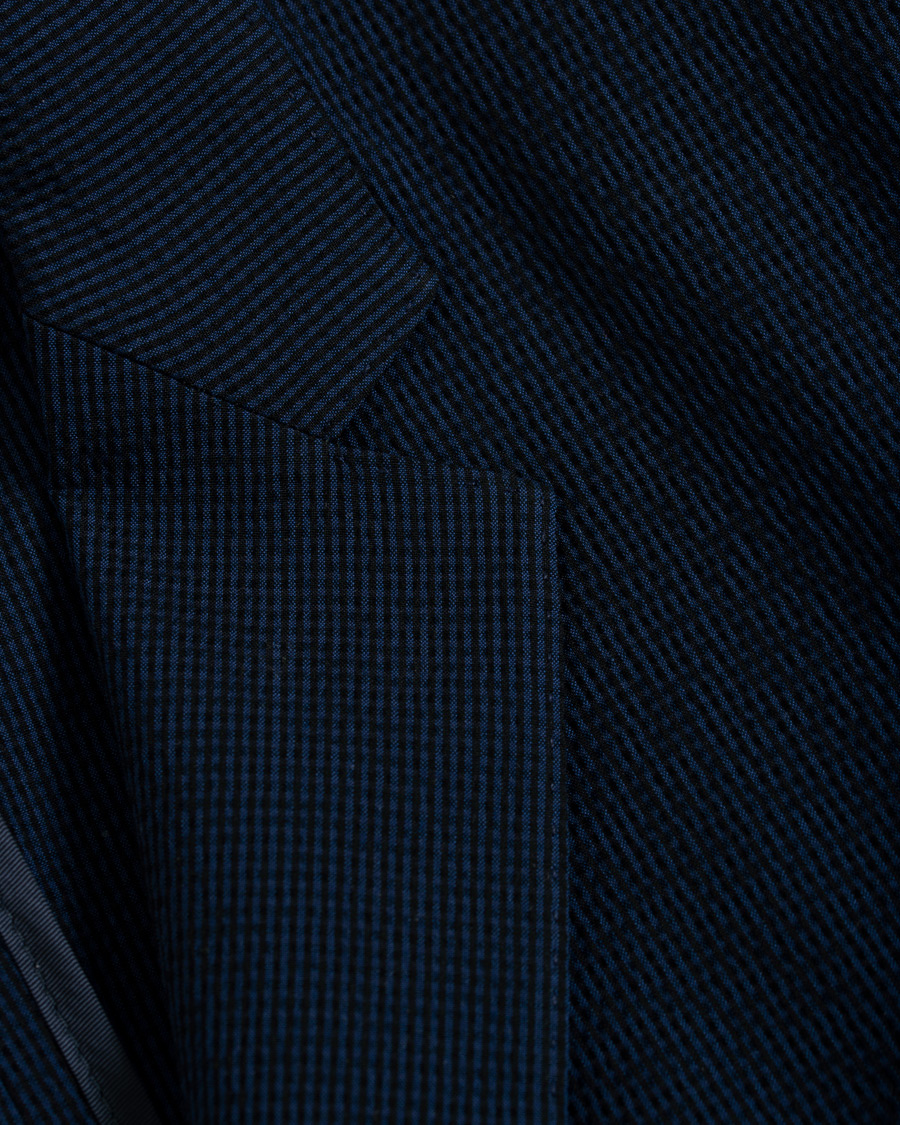 Herre | Dressjakker | BOSS BLACK | BOSS Nold Virgin Wool Seersucker Suit Blazer Open Blue