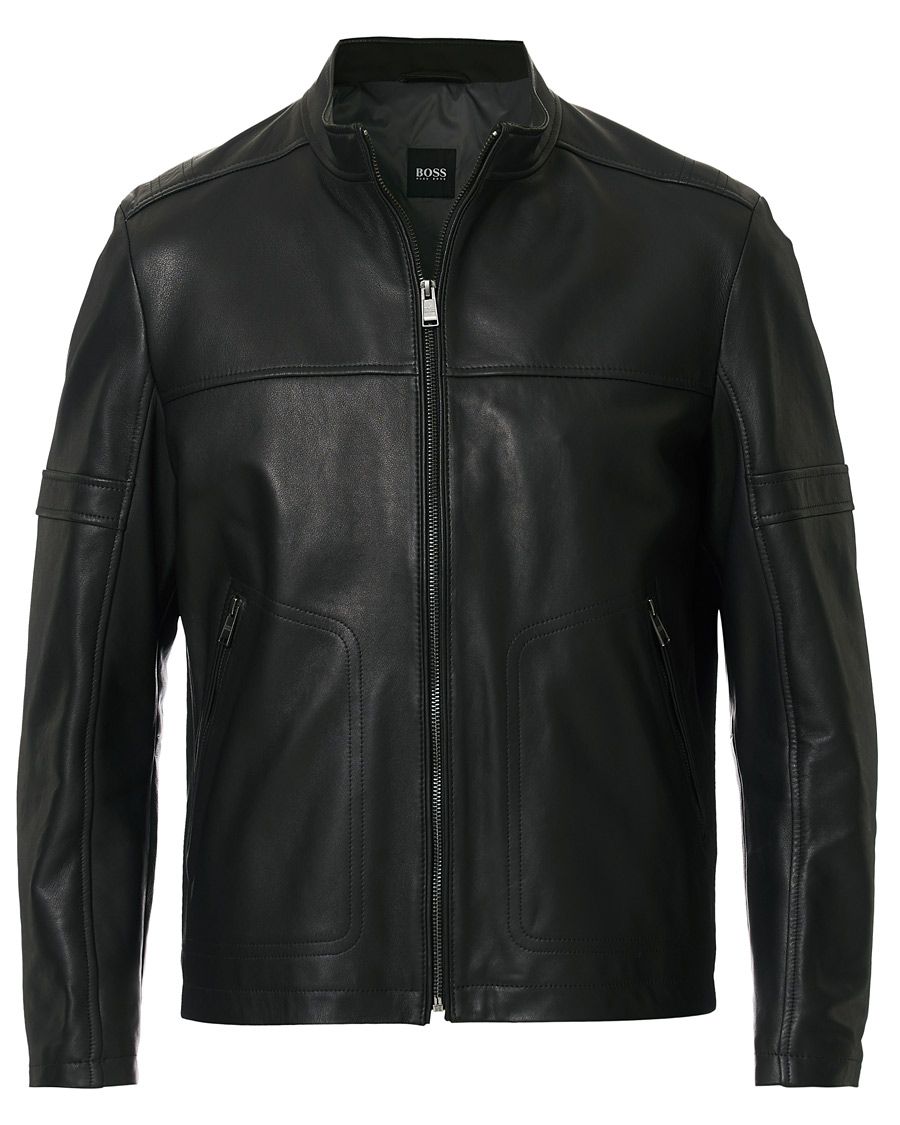 Herre | Jakker | BOSS BLACK | BOSS Nidan Leather Jacket Black