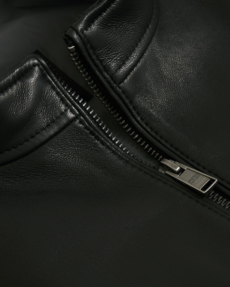 Herre | Jakker | BOSS BLACK | BOSS Nidan Leather Jacket Black