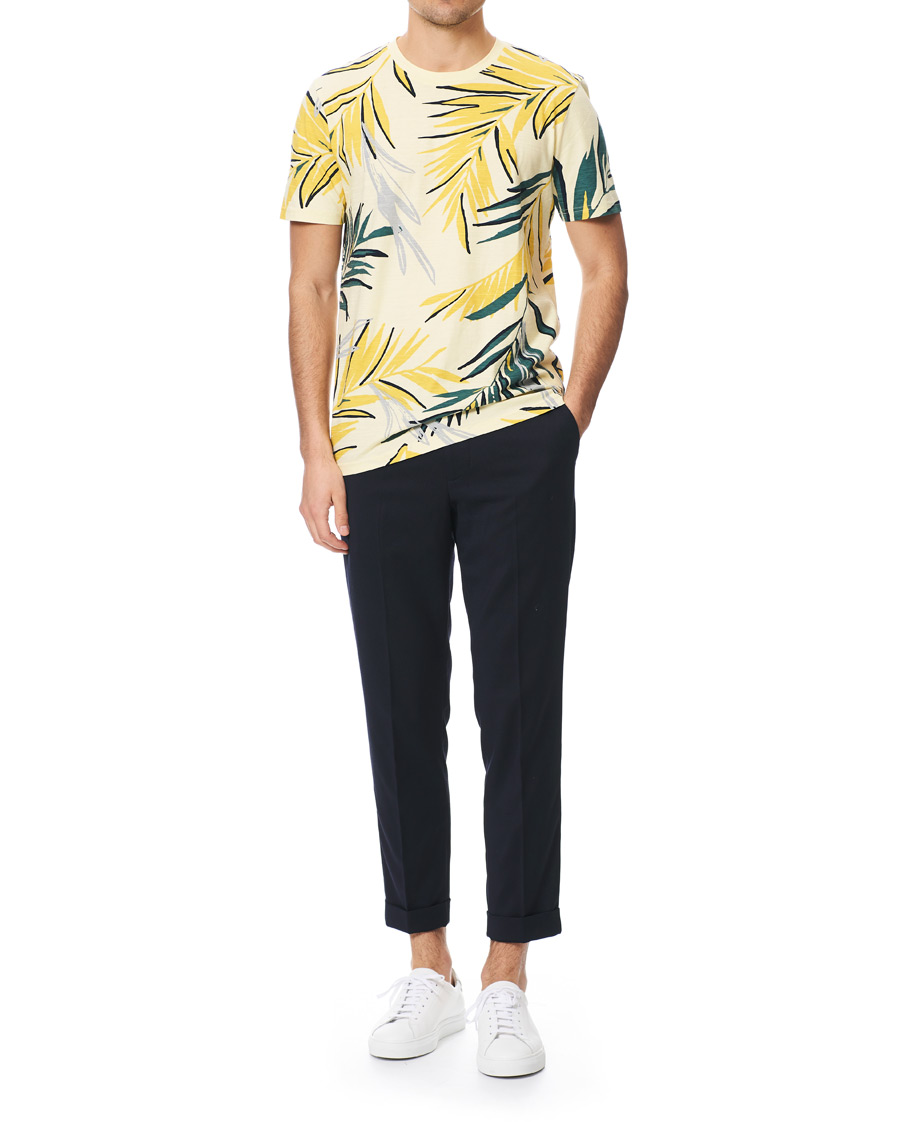 Herre | T-Shirts | BOSS ORANGE | BOSS Casual Teleaf Printed Tee Yellow