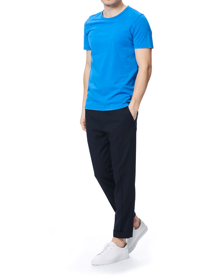 Herre | T-Shirts | BOSS ORANGE | BOSS Casual Tokks Garment Dyed Tee Light Blue