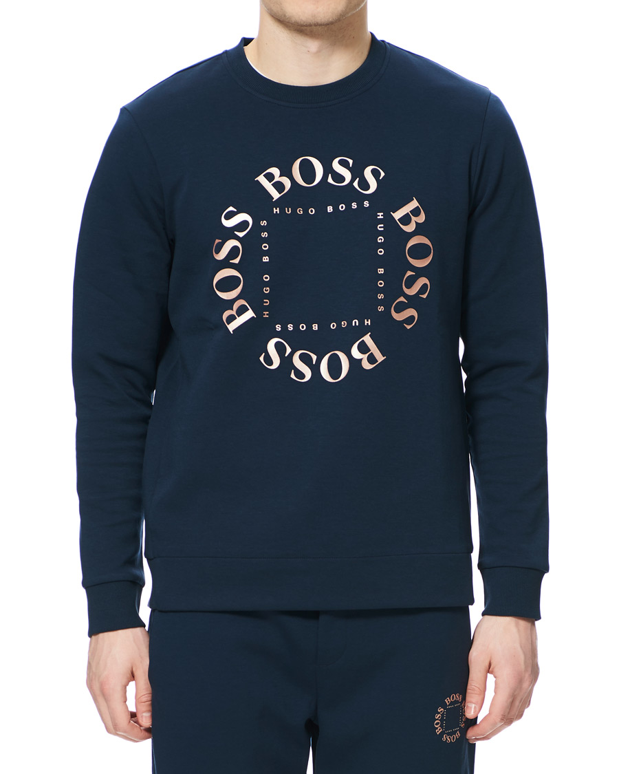 Herre | Gensere | BOSS GREEN | BOSS Athleisure Salbo Circle Sweatshirt Navy/Rosé Gold