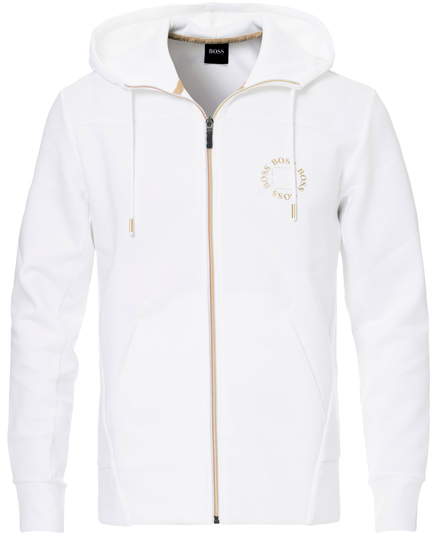 Herre | Gensere | BOSS GREEN | BOSS Athleisure Saggy Circle Full-Zip Hoodie White/Gold