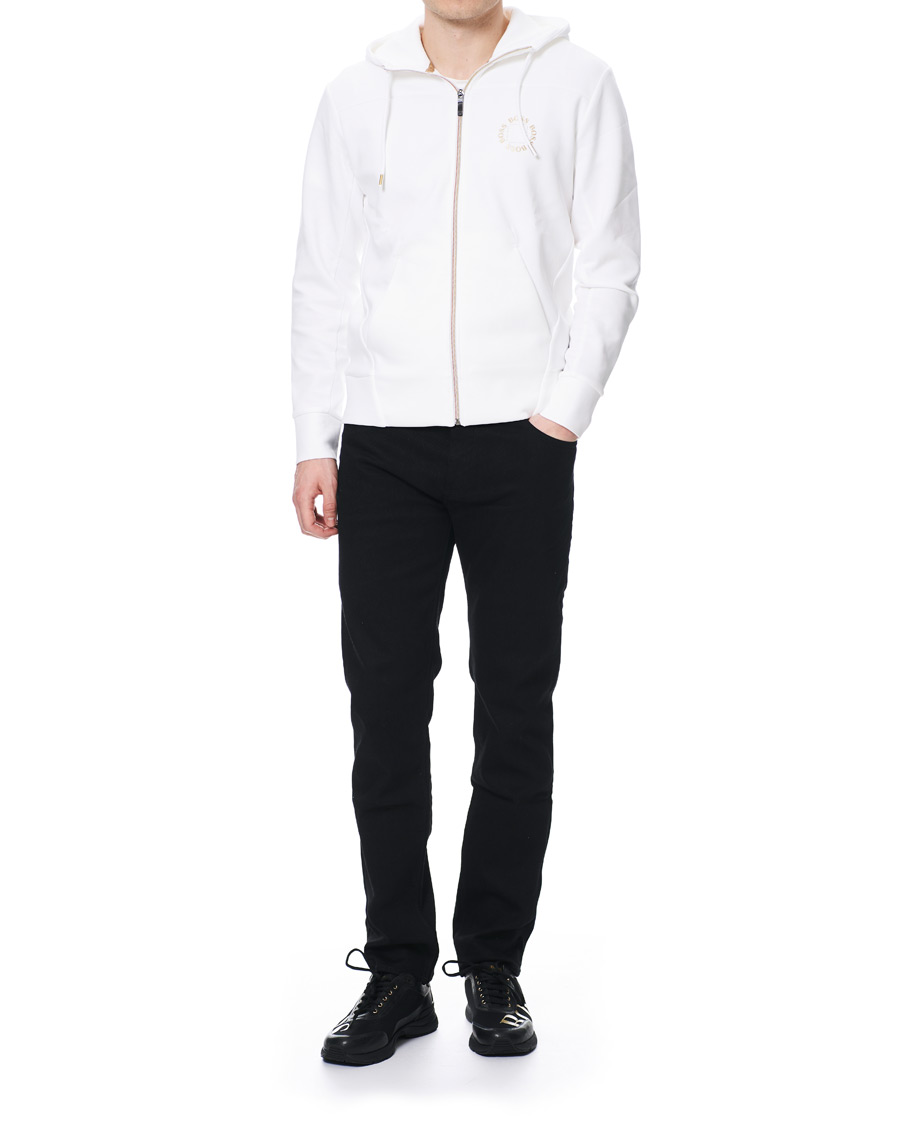 Herre | Gensere | BOSS GREEN | BOSS Athleisure Saggy Circle Full-Zip Hoodie White/Gold