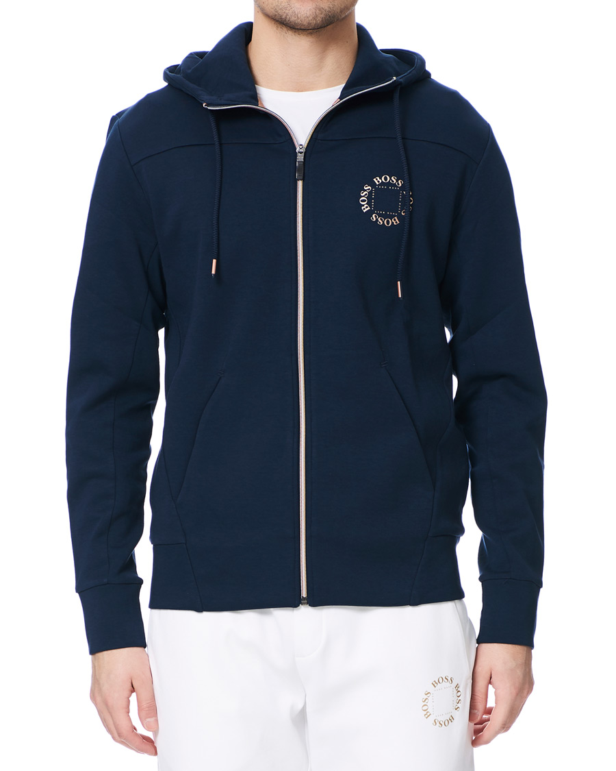 Herre | Gensere | BOSS GREEN | BOSS Athleisure Saggy Circle Full-Zip Hoodie Navy/Rosé Gold