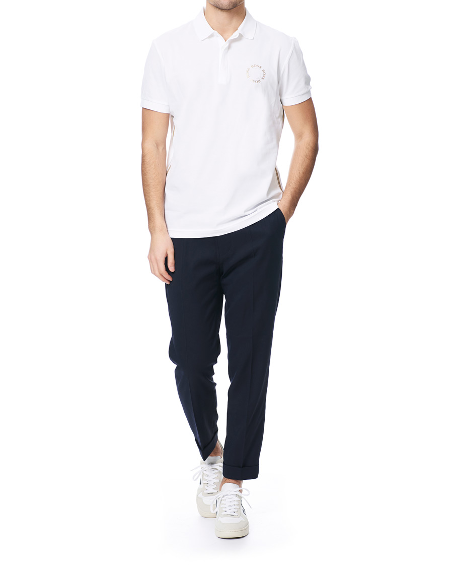 Herre | Pikéer | BOSS GREEN | BOSS Athleisure Paddy Circle Polo White/Gold