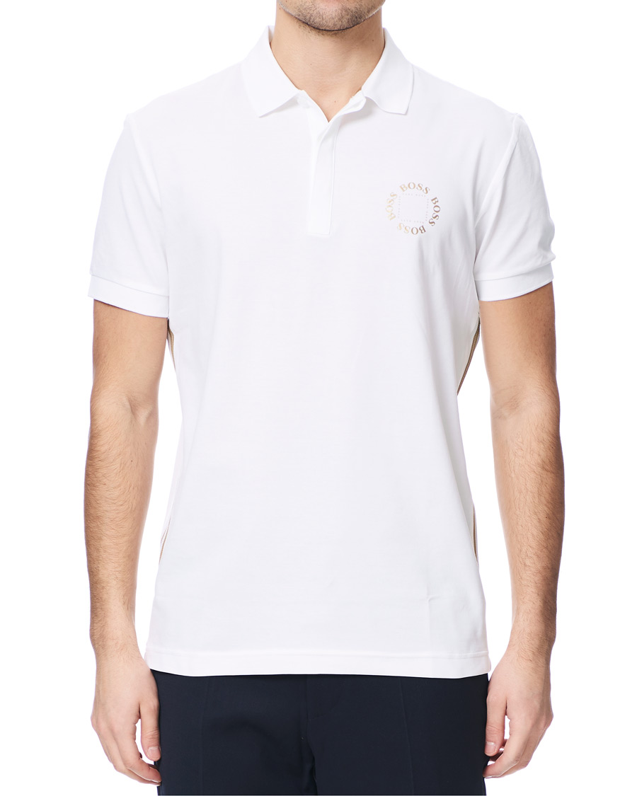 Herre | Pikéer | BOSS GREEN | BOSS Athleisure Paddy Circle Polo White/Gold