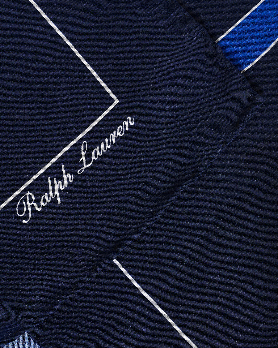 Herre | Ralph Lauren Purple Label Lighthouse Printed Pocket Square Navy | Ralph Lauren Purple Label | Lighthouse Printed Pocket Square Navy