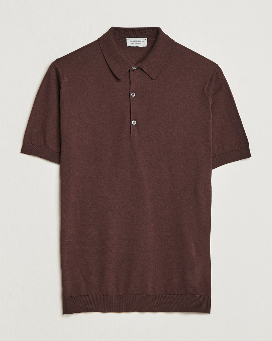 Herre | Pikéer | John Smedley | Adrian Slim Fit Sea Island Polo Coffee Bean
