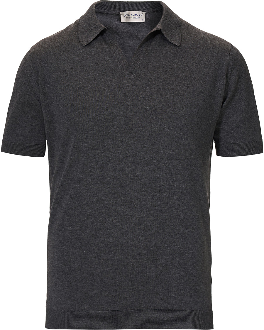 Herre | Pikéer | John Smedley | Noah Skipper Collar Sea Island Polo Charcoal