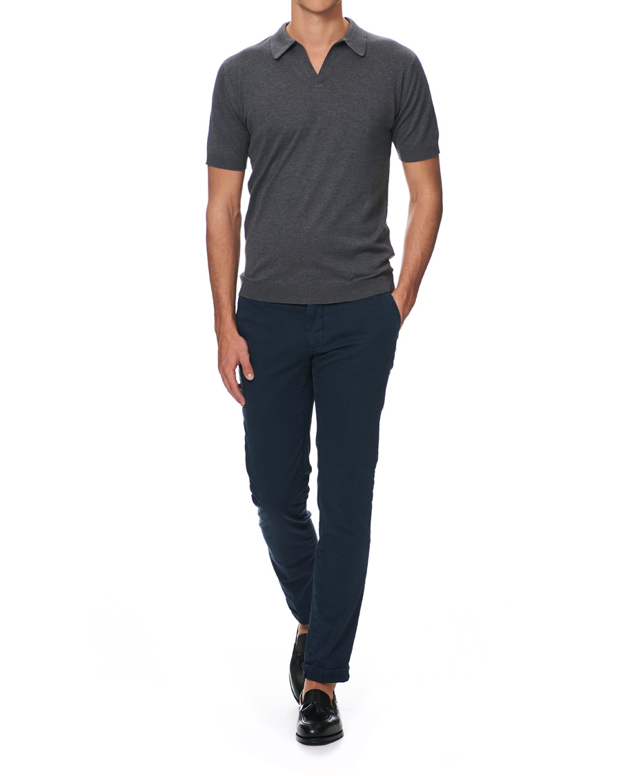 Herre | Pikéer | John Smedley | Noah Skipper Collar Sea Island Polo Charcoal