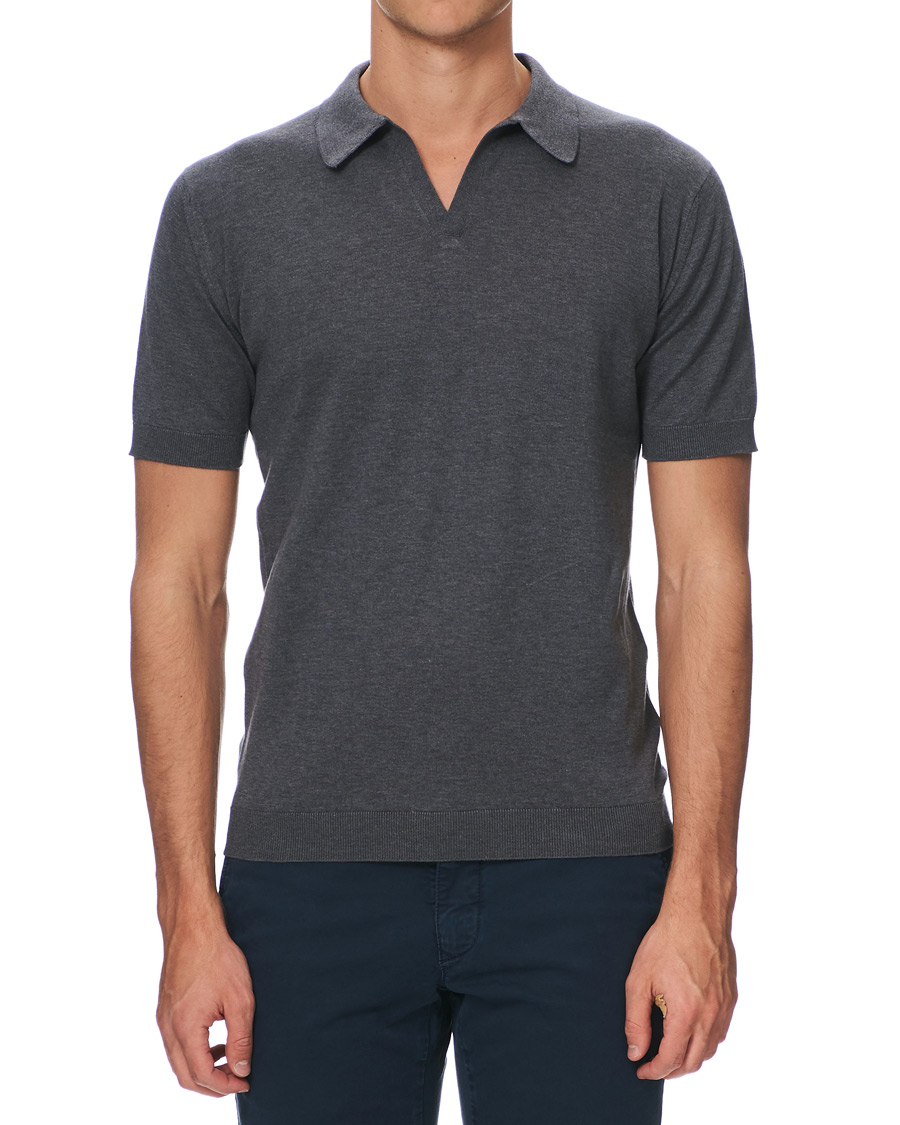 Herre | Pikéer | John Smedley | Noah Skipper Collar Sea Island Polo Charcoal
