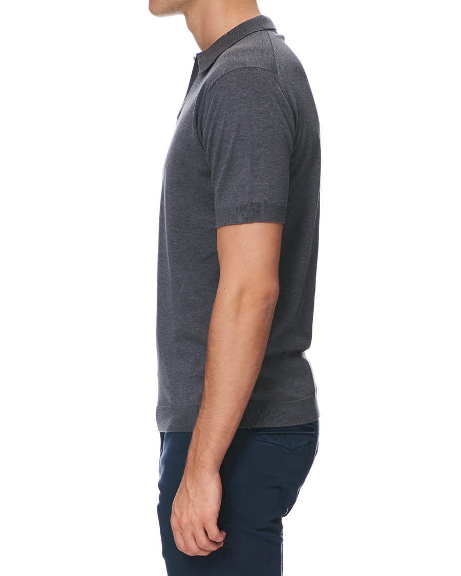 Herre | Pikéer | John Smedley | Noah Skipper Collar Sea Island Polo Charcoal