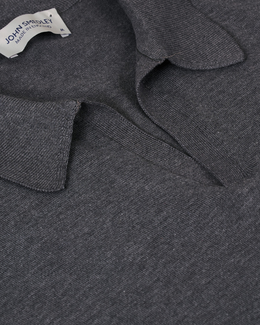 Herre | Pikéer | John Smedley | Noah Skipper Collar Sea Island Polo Charcoal