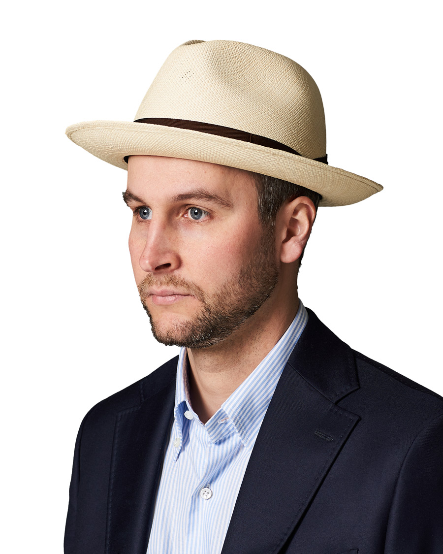 Herre | Borsalino Panama Quito With Medium Brim Brown | Borsalino | Panama Quito With Medium Brim Brown