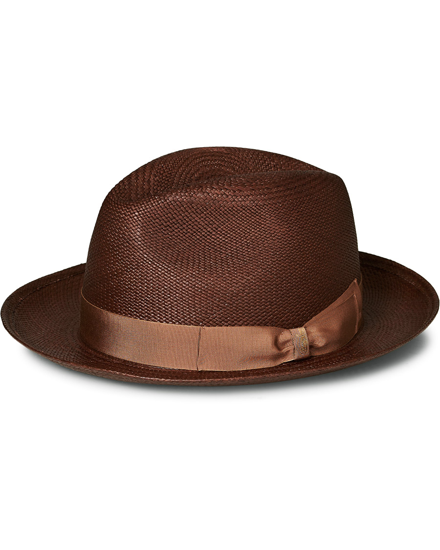 Herre | Borsalino Panama Quito With Medium Brim Brown/Beige | Borsalino | Panama Quito With Medium Brim Brown/Beige