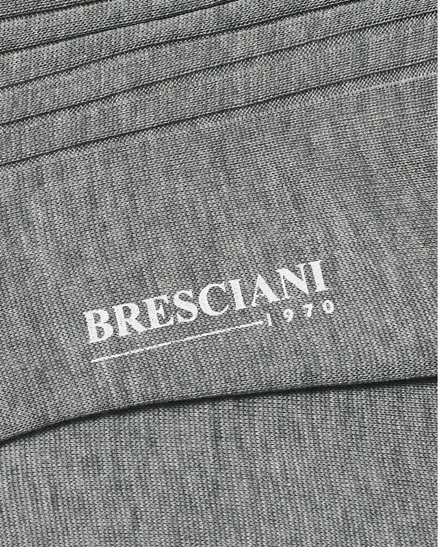 Herre | Undertøy | Bresciani | Cotton Ribbed Short Socks Light Grey