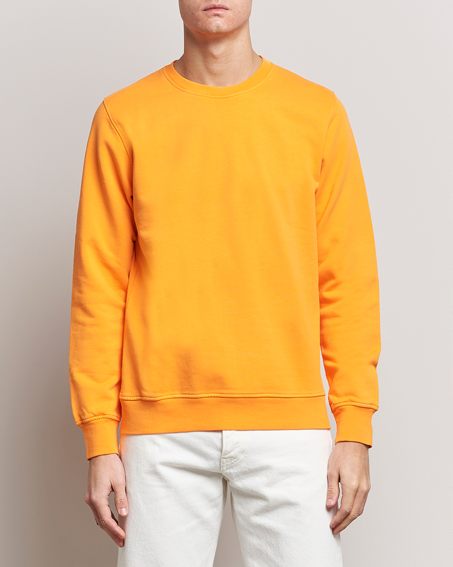 Herre | Basics | Colorful Standard | Classic Organic Crew Neck Sweat Sunny Orange