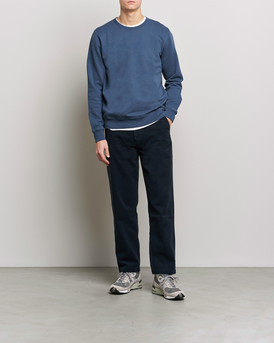 Herre | Gensere | Colorful Standard | Classic Organic Crew Neck Sweat Petrol Blue