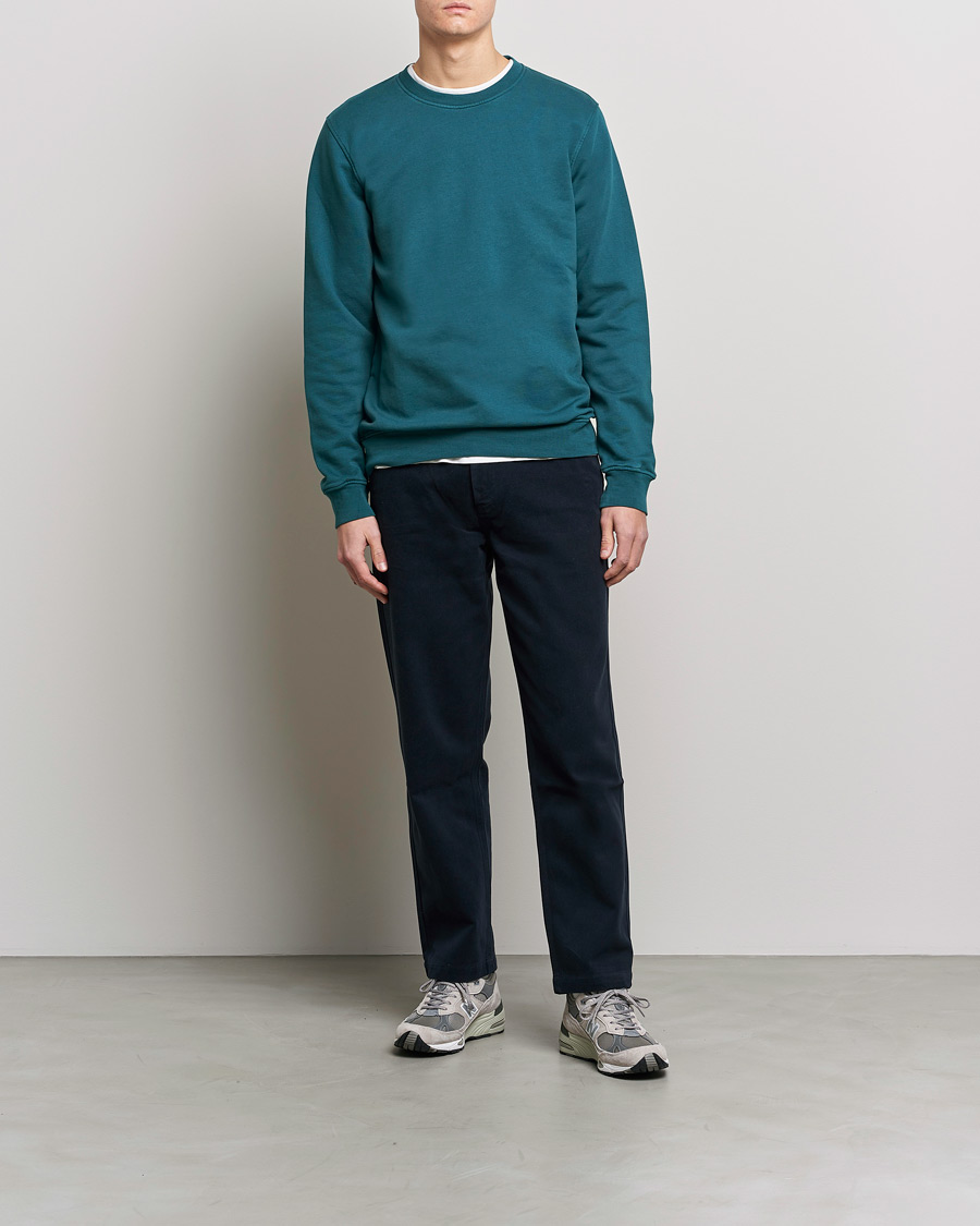 Herre | Gensere | Colorful Standard | Classic Organic Crew Neck Sweat Ocean Green