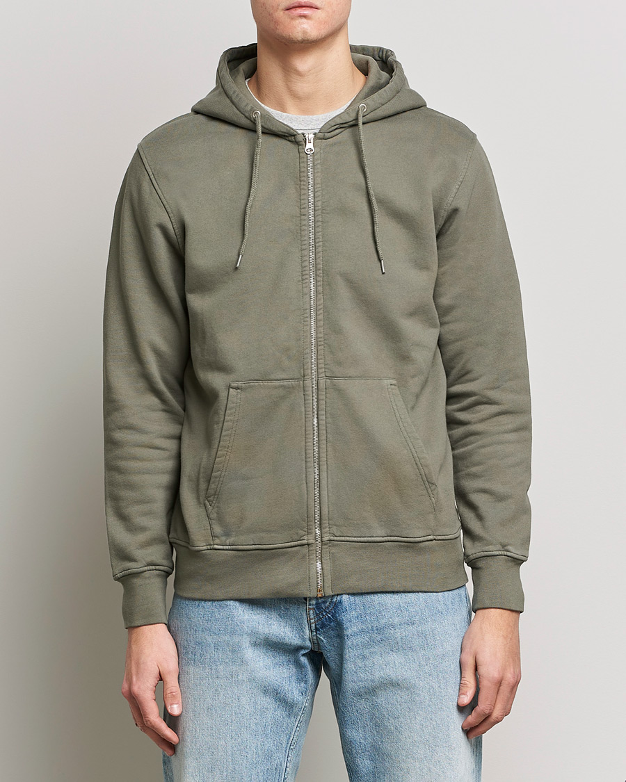 Herre | Gensere | Colorful Standard | Classic Organic Full Zip Hood Dusty Olive