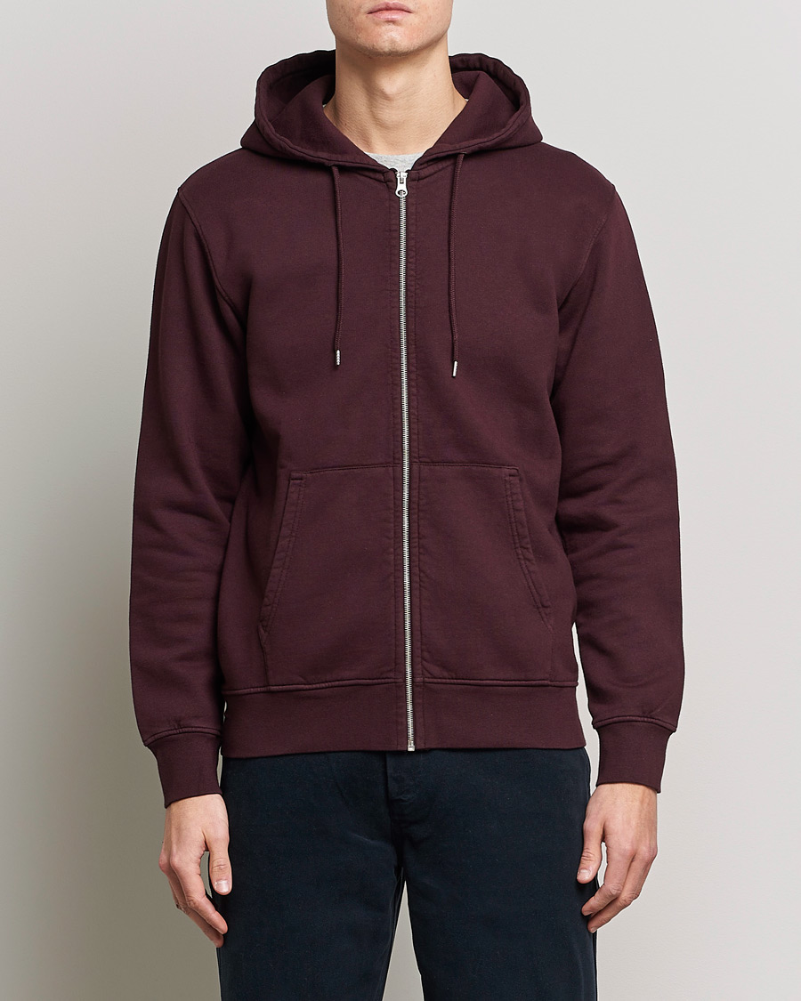 Herre | Hettegensere | Colorful Standard | Classic Organic Full Zip Hood Oxblood Red