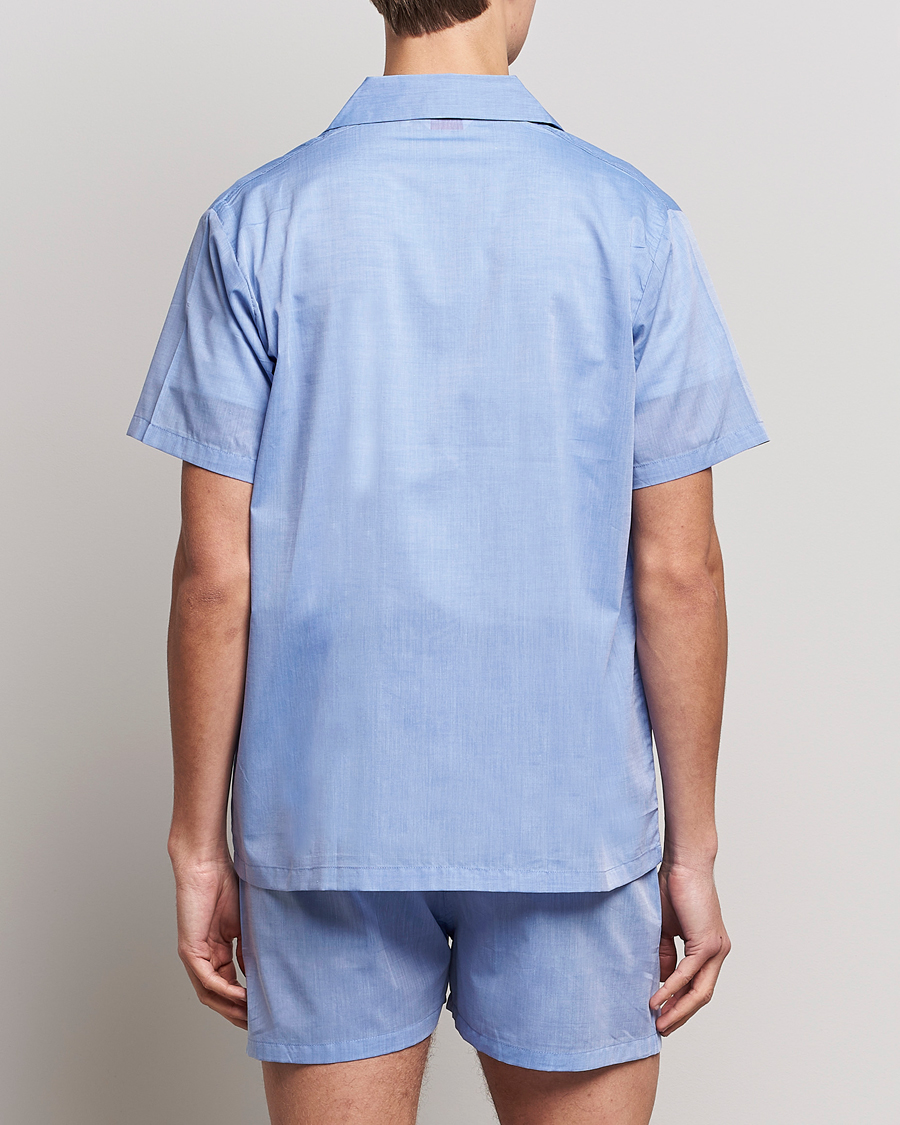 Herre | Pyjamaser og badekåper | Derek Rose | Shortie Cotton Pyjama Set Blue